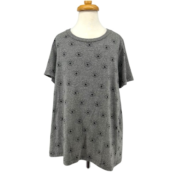 Anthropologie Tops - Anthropologie x Sol Angeles Heathered Gray All Eye Over Print Graphic Tee READ